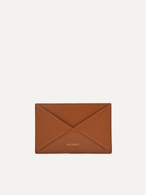 Brown Women's Pedro Studio Leather Card Holder | IWCQXO-025