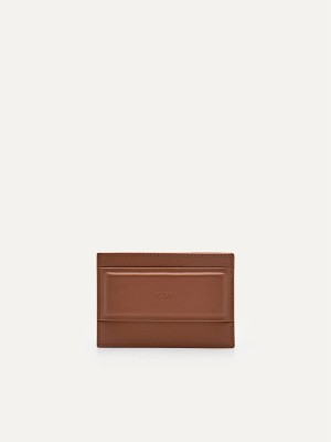 Brown Women's Pedro Studio Leather Card Holder | LZPKID-416