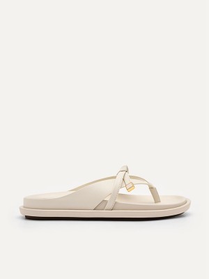 Cream Women's Pedro Bianca Thong Sandals | XOHIKU-024