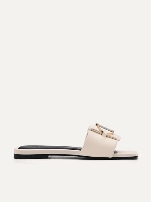 Cream Women's Pedro Jean Square Toe Sandals | QXKAZY-130