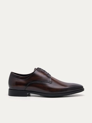 Dark Brown Men's Pedro Altitude Burnished Derby Shoes | ZONPSD-341