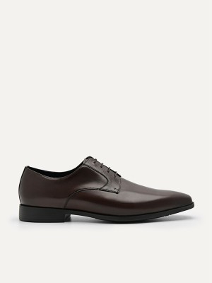 Dark Brown Men's Pedro Altitude Lightweight Leather Derby Shoes | FYZPRJ-264