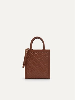 Dark Brown Women's Pedro Icon Leather Tote Bag | VLJIDK-085