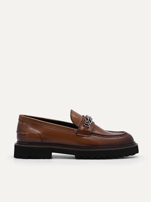 Dark Brown Women's Pedro Sistrah Leather Flats | KSYIRF-435