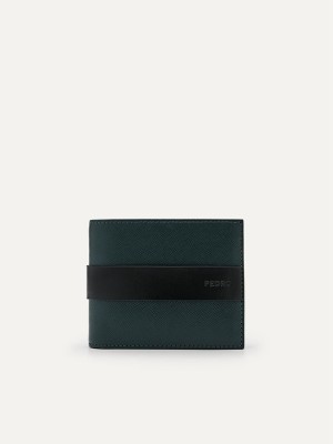 Dark Green Men's Pedro Embossed Leather Flip Bifold Wallet | WNVQFU-613