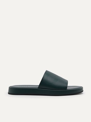 Dark Green Men's Pedro Icon Slides | MYVCRF-601