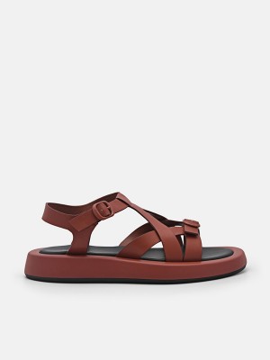 Dark Red Women's Pedro Eden Ankle Strap Sandals | KZVPNJ-082