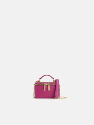 Fuchsia Women's Pedro Leather Mini Vanity Cases | SPJKAZ-063