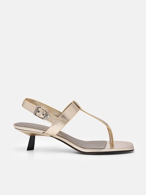 Gold Women's Pedro Helix Heels Sandals | GTAZIH-798