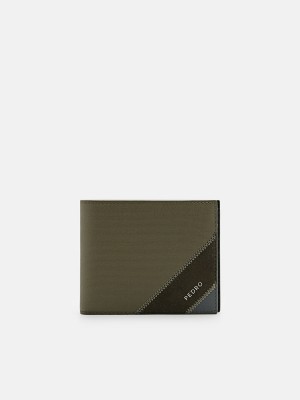 Green Men's Pedro Leather Flip Bifold Wallet | QVCFJS-238