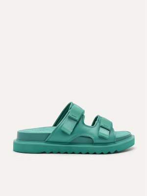 Green Women's Pedro Aryna Double Strap Sandals | IVPUCX-241