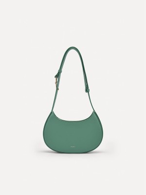 Green Women's Pedro Carolyn Crescent Shoulder Bags | OQXJIM-528