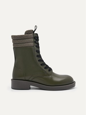 Green Women's Pedro Icon Leather Ankle Boots | MIFABJ-598