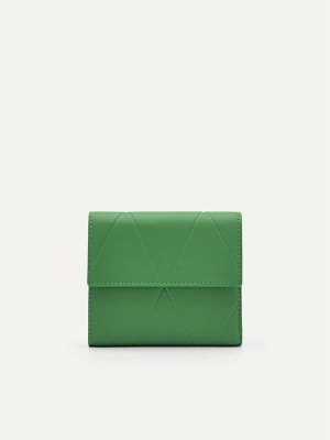 Green Women's Pedro Leather in Pixel Trifold Wallet | ONJTDQ-578