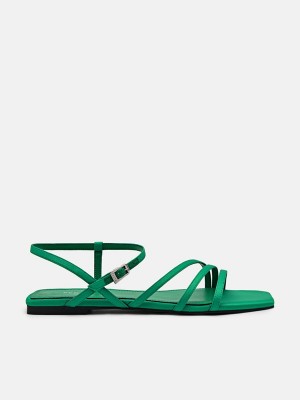 Green Women's Pedro Peggy Ankle Strap Sandals | KDFBJG-593