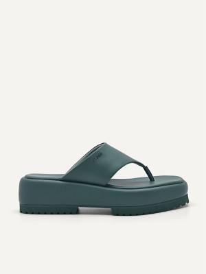 Green Women's Pedro Platform Sandals | ALZVHB-763