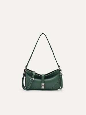 Green Women's Pedro Ruched Shoulder Bags | LZOHUM-067