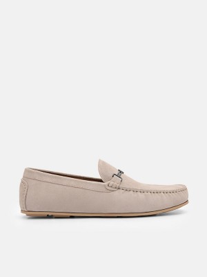 Grey Brown Men's Pedro Anthony Leather Moccasins | KUAJSQ-734