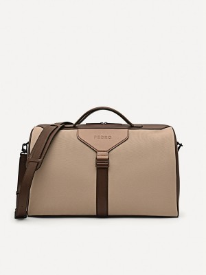 Grey Brown Men's Pedro Jet Set Duffle Bags | WYICBQ-310