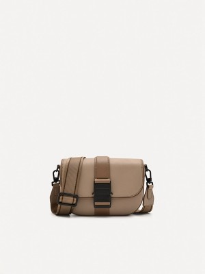 Grey Brown Men's Pedro Kane Sling Bag | KNLIUD-413