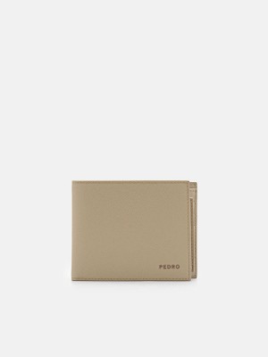 Grey Brown Men's Pedro Leather Insert Bifold Wallet | ZCWANR-419