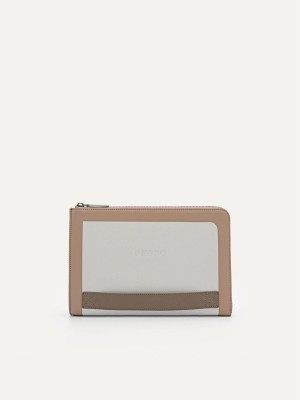 Grey Brown Men's Pedro Microfiber Clutch Bag | FMCLXZ-571