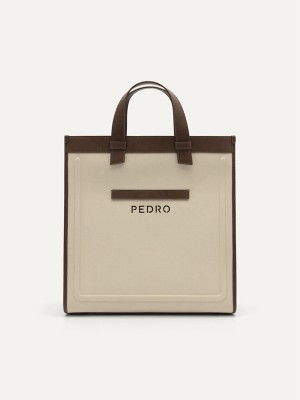 Grey Brown Men's Pedro Rory Tote Bag | LUKXTR-504