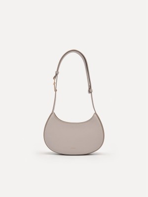 Grey Brown Women's Pedro Carolyn Crescent Shoulder Bags | SDYIHP-413