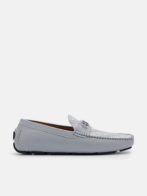 Grey Men's Pedro Icon Leather Moccasins | VRIWZT-520