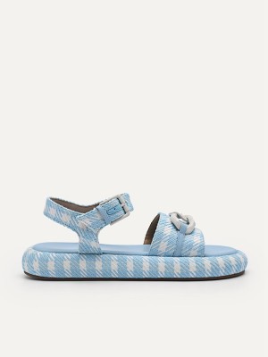 Light Blue Women's Pedro Amy Ankle Strap Sandals | DHOICA-068