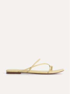 Light Green Women's Pedro Gwyneth Strappy Flats | HJUXDF-690