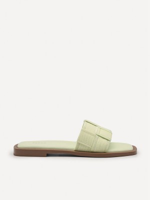 Light Green Women's Pedro Ibiza Woven Slip-On Sandals | ASJWNV-085