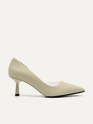 Light Green Women's Pedro Studio Leather Helene Heels | CPLZVK-751