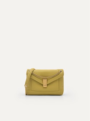 Mustard Women's Pedro Pinto Mini Envelope Shoulder Bags | XRHQPY-962