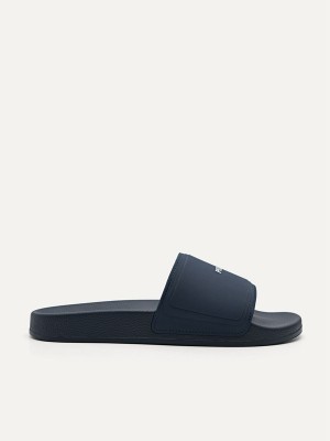 Navy Men's Pedro Billie Casual Slides | WQXSHF-348