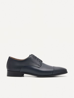 Navy Men's Pedro Brando Leather Derby Shoes | CKSUIX-716