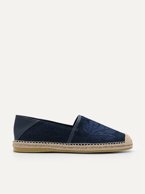 Navy Men's Pedro Cypress Denim Espadrilles | RIBLEW-751