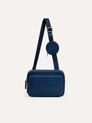 Navy Men's Pedro Flynn Casual Sling Bag | SMRQBJ-810