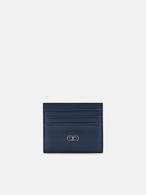 Navy Men's Pedro Icon Leather Card Holder | AXEQOB-109