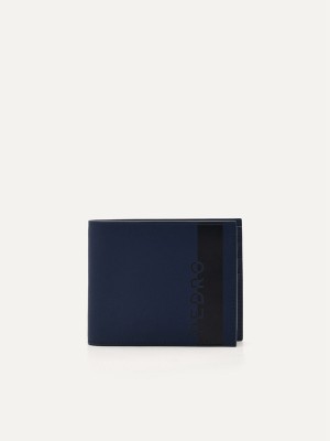 Navy Men's Pedro Leather with Insert Bifold Wallet | KDRSOZ-042