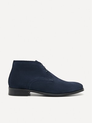 Navy Men's Pedro Oscar Ankle Boots | JFBCIZ-570