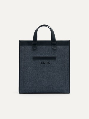 Navy Men's Pedro Rory Tote Bag | AMZXLS-652