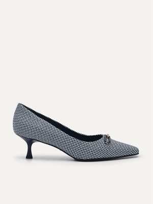 Navy Women's Pedro Studio Kate Woven Pumps | SXNEWJ-314