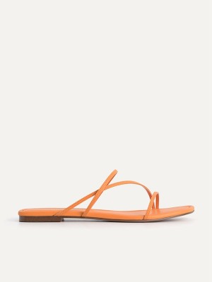 Orange Women's Pedro Gwyneth Strappy Flats | GTMBFU-402