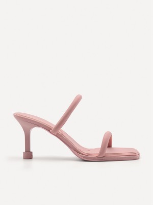 Pink Women's Pedro Bianca Strappy Heels Sandals | OZBNKY-897