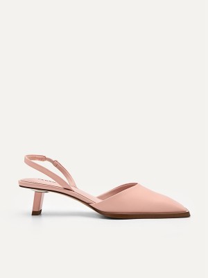 Pink Women's Pedro Heel Slingback Heels Sandals | LHBPNZ-642