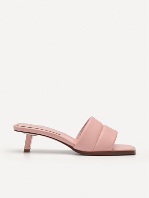 Pink Women's Pedro Heel Slip-On Heels Sandals | UMYBCL-645