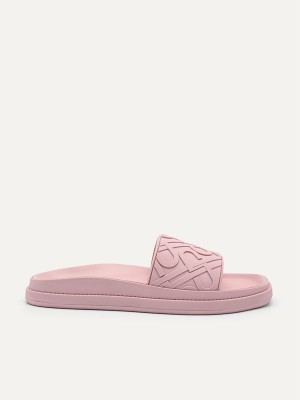 Pink Women's Pedro Icon Embossed Sandals | AEOGWZ-620