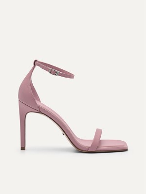 Pink Women's Pedro Studio Donna Leather Heels Sandals | EWDSFZ-218