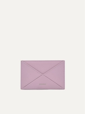 Pink Women's Pedro Studio Leather Card Holder | ADFBQO-812